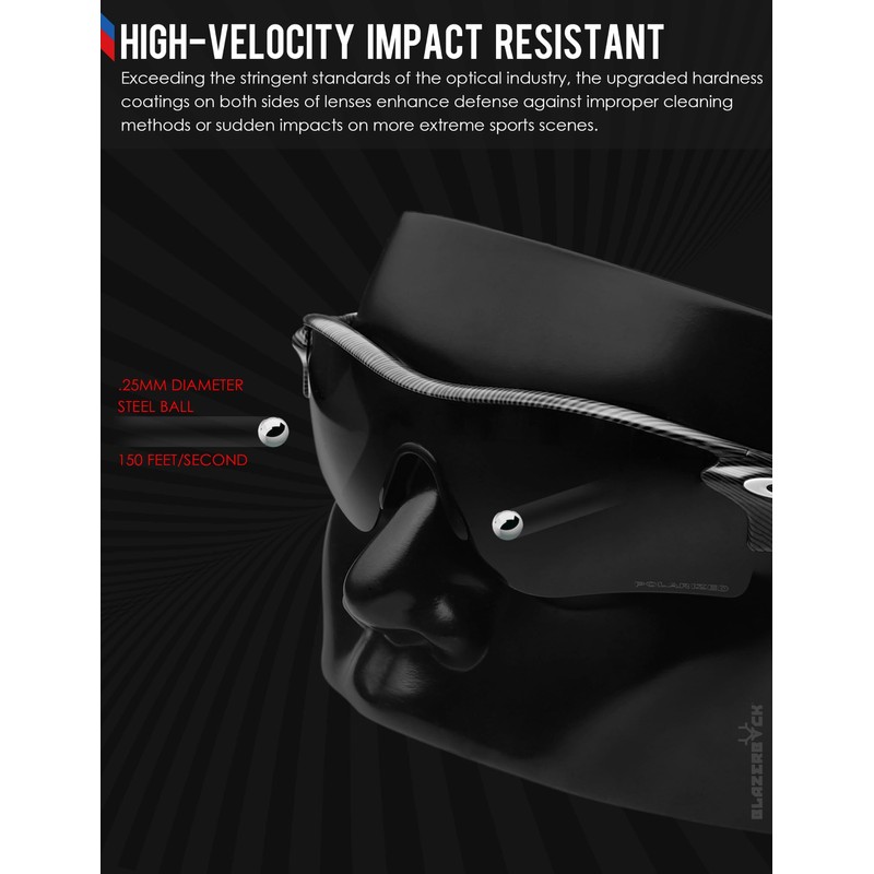 BLAZERBUCK Blue Light Blocking Polycarbonate Replacement Lenses for Oakley Batwolf