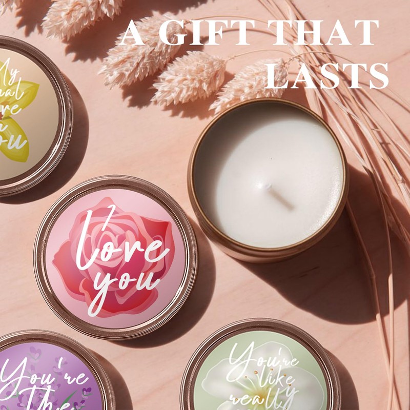 Scented Candle Set, 4 Pack/ 3.17 Oz - Jasmine, Rose,