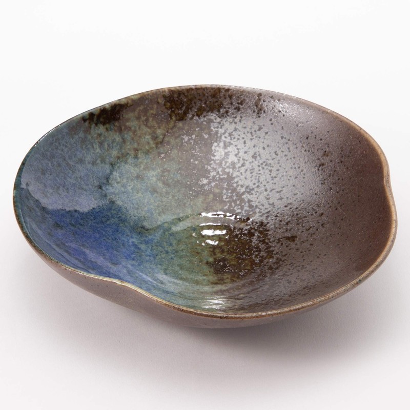 Kakuni Mino Ware Tsuki Akari Hand Bineri Dish K80129