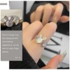 LALAFINA Ring Set 2pcs Rabbit Ring Opal Finger Rings Stackable