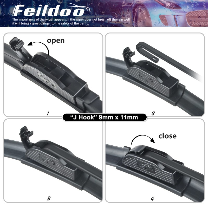 Feildoo 20"&18" Windshield Wiper Blades Fit For Ford Car Front