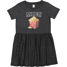 inktastic Popcorn Lover Toddler Dress 5-6 Vintage Smoke with Leopard Print 403a3
