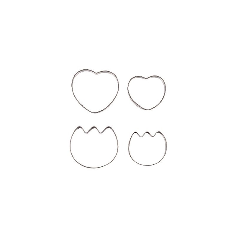 Pearl Metal Rafine Stainless Steel Cookie Cutter Set 4 Pieces