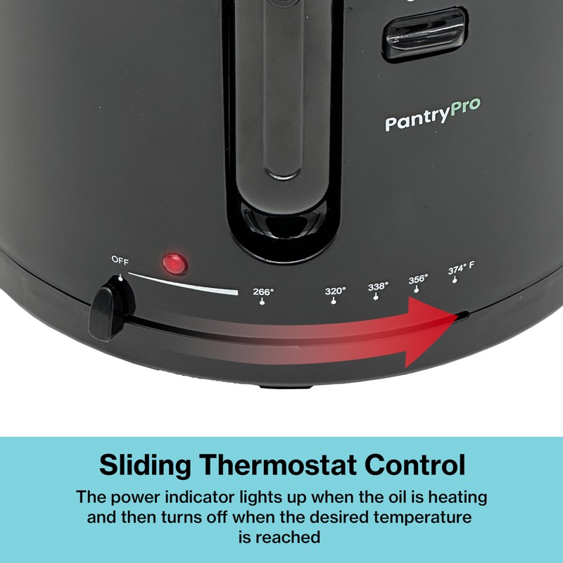 PantryPro 2.5 Liter Electric Deep Fryer with Cool Touch Sides