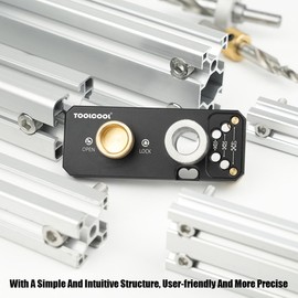 TOOLCOOL Aluminum Profile Drill Guide Access Hole Drill Jig With M6 And M8 Step Drill Bits For 20 30 40 Series European Standard Aluminum Extrusion Profile - New Upgrade