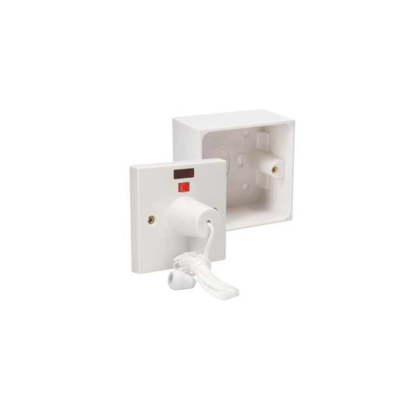 AXIOM 45A 2 Way Shower Ceiling Pull Cord Switch with