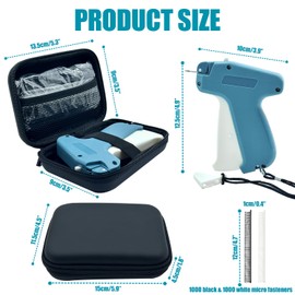 WLZP Stitchy Quick Clothing Fixer, Mini Stitch Gun for Clothes, Clothing Stitch Tagging Gun with Case,Stitchy Tool with 5 Needles,1000 Black & 1000 White 5mm Micro Fasteners