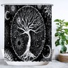 Ulticool Shower Curtain - Tree of Life Black White -