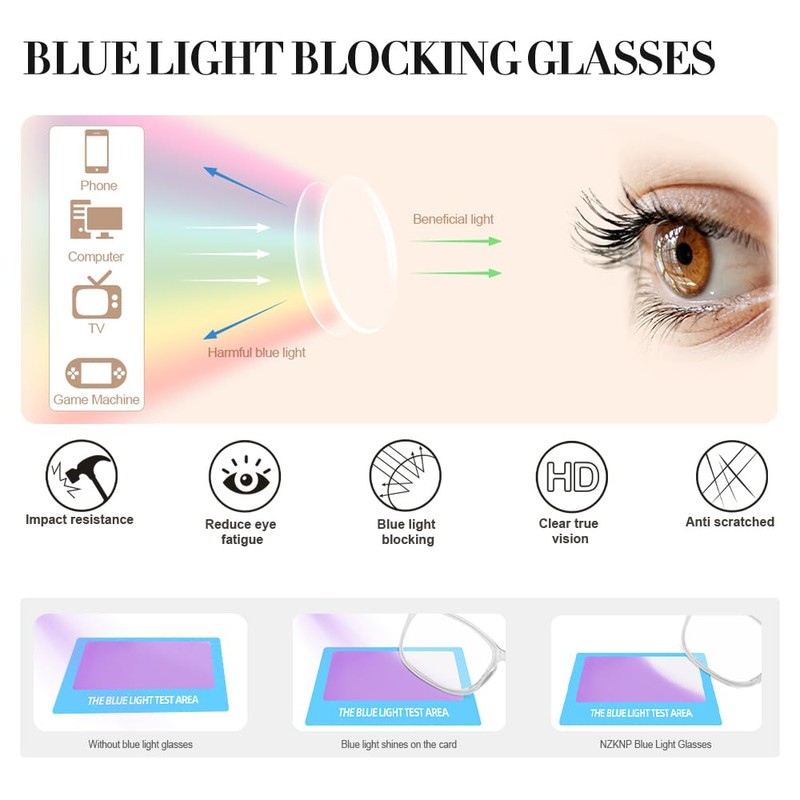 NZKNP Blue Light Blocking Glasses Gaming Blue Light Computer Glasses