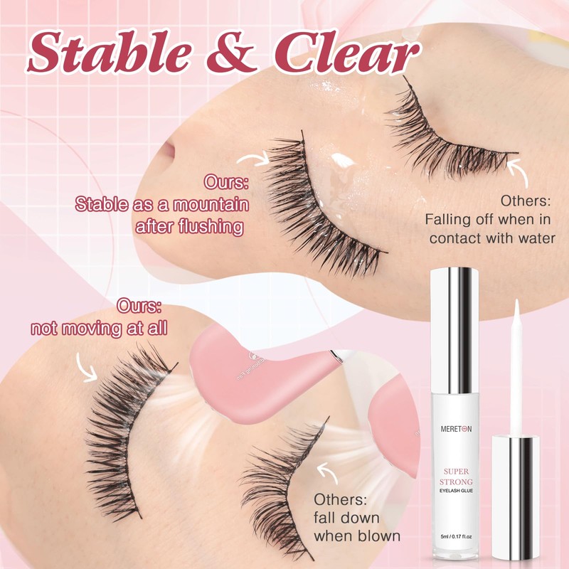 Lash Glue for False Eyelashes, Super Strong Hold Eyelash Glue,