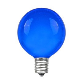 Novelty Lights 25 Pack G40 Blue Outdoor Globe Bulbs, Light Bulbs Glass Incandescent Bulbs with 3000 Hour Lifespan, Globe String Lights Replacement Bulbs