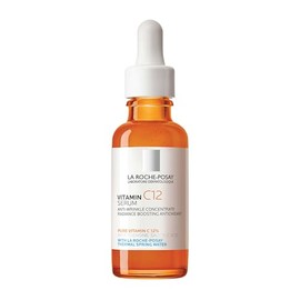 La Roche-Posay Suero puro de Vitamina C al 12% para cara con ácido hialurónico y ácido salicílico, suero facial hidratante, aumenta la luminosidad y reduce las arrugas, 2 fórmulas para piel normal o