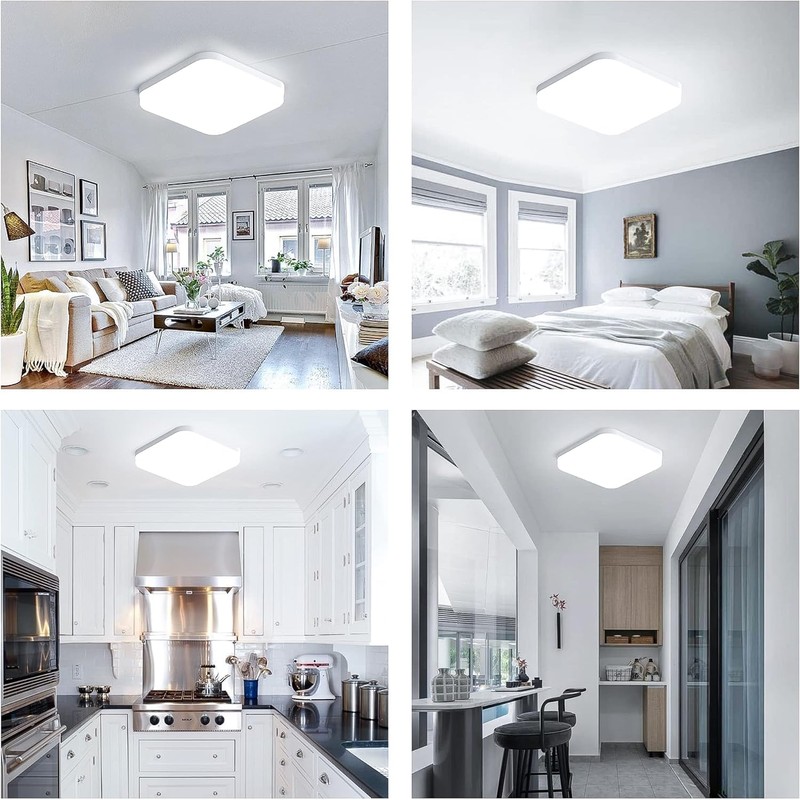 EASY EAGLE LED Ceiling Light Square: 6500 K Ceiling Light