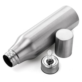 Foraineam 2 Pieces Olive Oil Dispenser Bottle 30 oz (900ml) Stainless Steel Leakproof Kitchen Oil Bottles