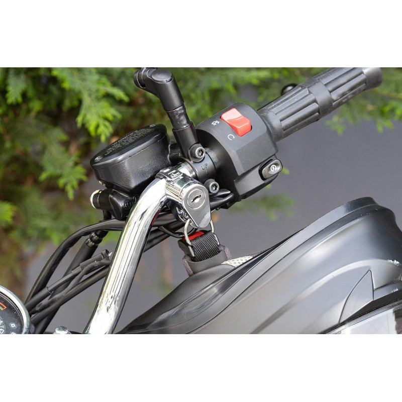 キジマ(Kijima) 汎用 バイクパーツ ヘルメットロック ホルダー ハンドルクランプタイプ スチール製 盗難防止 22.2mm/25.4mm メッキ