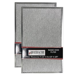 Air Filter Factory 9-1/4 X 14-1/2 X 3/8 Inches Range Hood Aluminum Mesh Grease Vent Filter 2-Pack