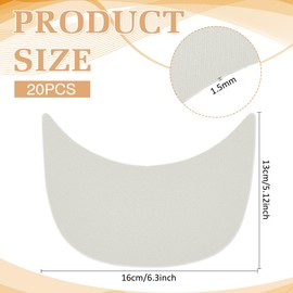 BENECREAT 20Pcs Baseball Cap Visor Insert, Gray White Ball Cap Form Shaper Plastic Hat Brim Baseball Hat Shaper Bump Cap Insert for Craft Sewing Caps Supplies Making