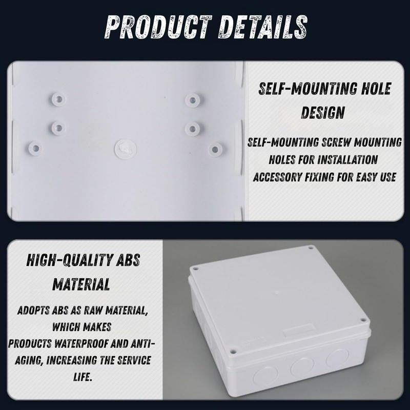 Boxonly 300x250x120mm ABS Waterproof Junction Box, IP55 Rated Outdoor Electrical