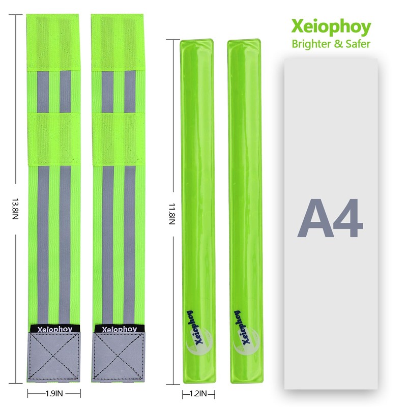 Xeiophoy Reflective Band for Night Running Walking, 6 PCS Premium