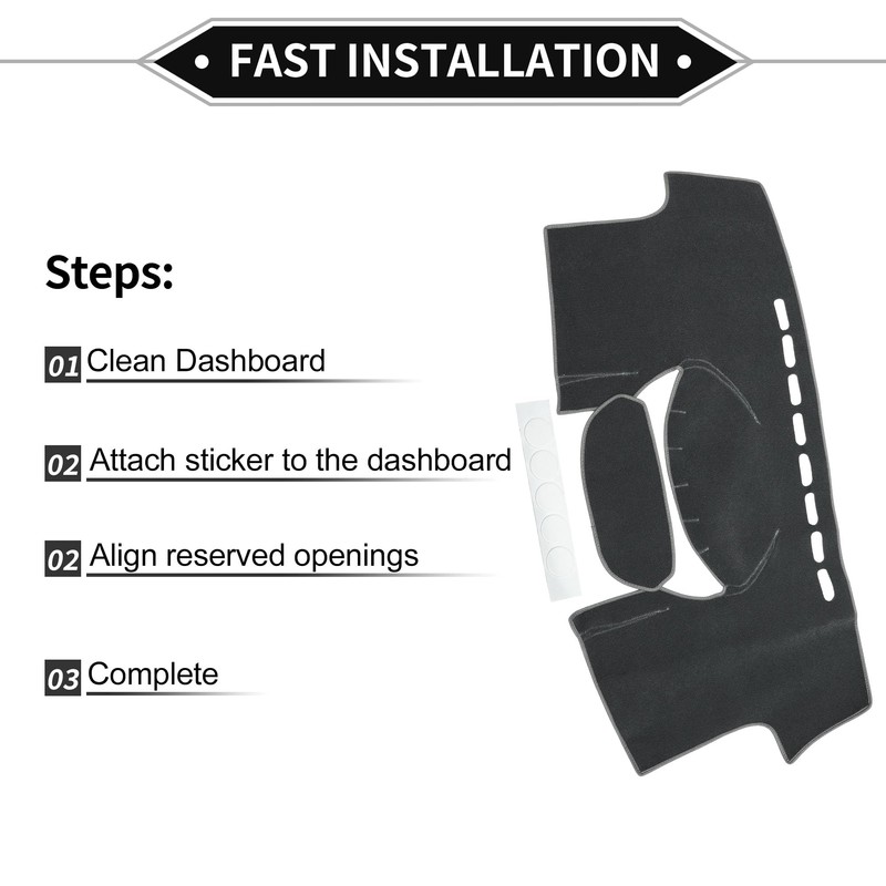 VekAuto Dash Cover Compatible for Toyota Yaris 2004-2011, Non-Slip Polyester