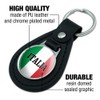 GRAPHICS & MORE Black Leather Italia Italy Italian Flag Keychain