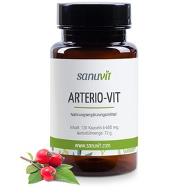 Sanuvit® - Arterio-Vit | Arteriengesundheit | Hochdosiert | Hohe Bioverfügbarkeit und Verträglichkeit | Vegan | Hergestellt in Österreich | 120 Kapseln
