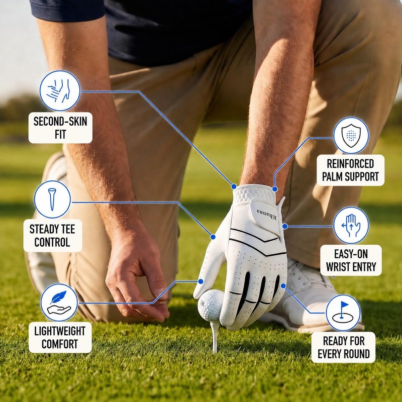 khanna Golf Glove for Men, Left Hand Right Golf Gloves