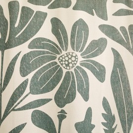 RoomTalks RoomTalks Vintage Floral Faux Linen Shower Curtain for Bathroom in Beige and Grey - 210GSM Heavy Duty Modern Farmhouse Matisse Flowers Plants Botanical Shower Curtain Set Aesthetic Bathroom Decor