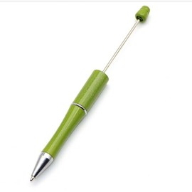 Unbranded Plastic Beadable Pen Glitter Pen for DIY  Bead Pen Army Green