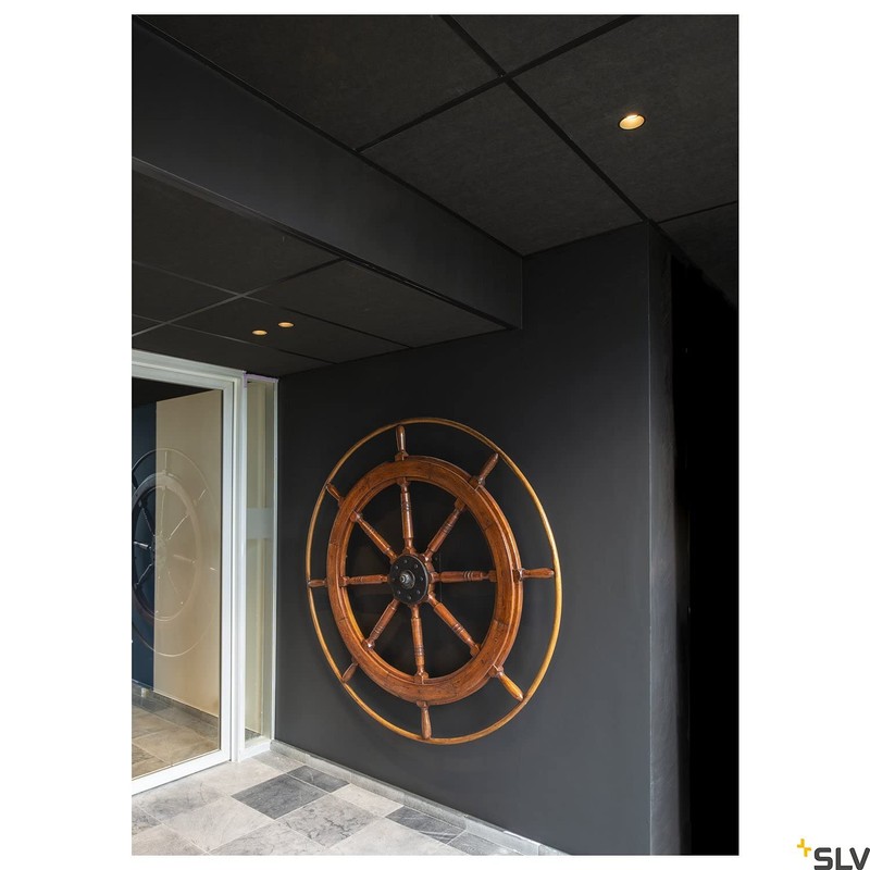 SLV Horn-T Recessed Light, Steel Black