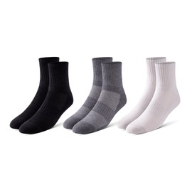 Pair of Thieves Men's Cushion Ankle Socks, White/Black/Grey
