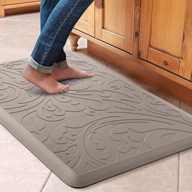 KMAT Kitchen Mat Cushioned Anti-Fatigue Floor Mat Waterproof Non-Slip Standing Mat Ergonomic Comfort Floor Mat Rug for Home,Office,Sink,Laundry,Desk 30"(L) x 20"(W),Khaki