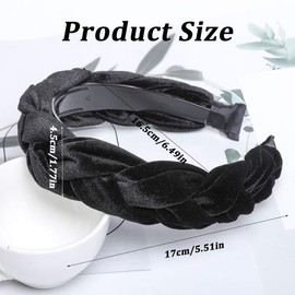 Geflochtene Stirnbänder für Damen, elastisches Samt-Stirnband