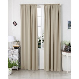 Laneetal c08855 Blackout Curtain with Ruffle Tape, Opaque Thermal Curtain for Bedrooms Light-Tight - Pack of 1