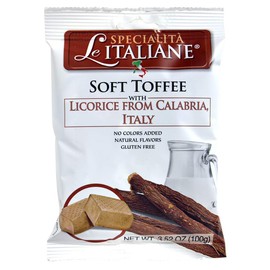 Serra Le Italiane, Italian Natural Toffee Licorice Candy from Calabria Italy, 3.5 Oz (Pack Of 12)