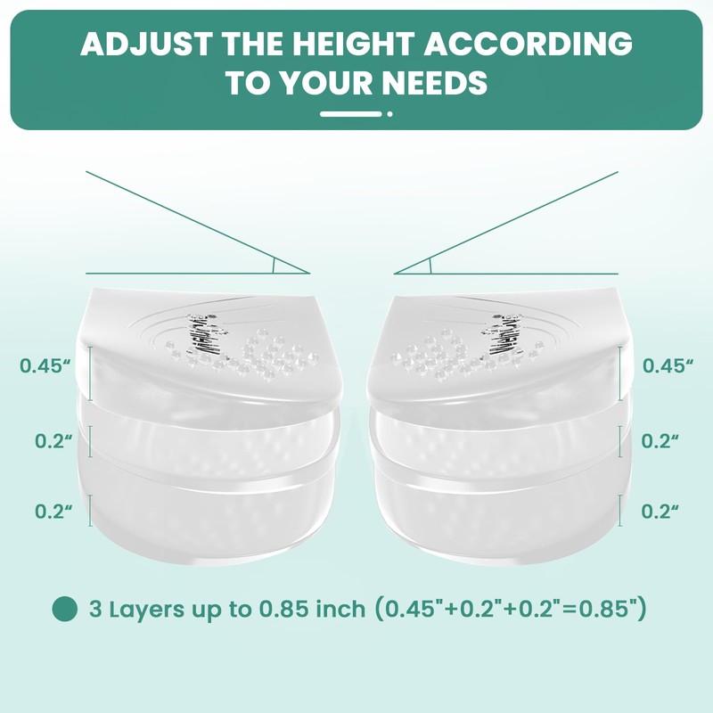 Adjustable Heel Lift Insert for Women - Welnove 3 Layers