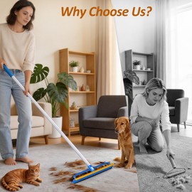 Topmart Carpet Rake with 60" Long Adjustable Handle