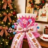 Pink Christmas Tree Topper Hat, Candy Gingerbread Tree Top Decoration