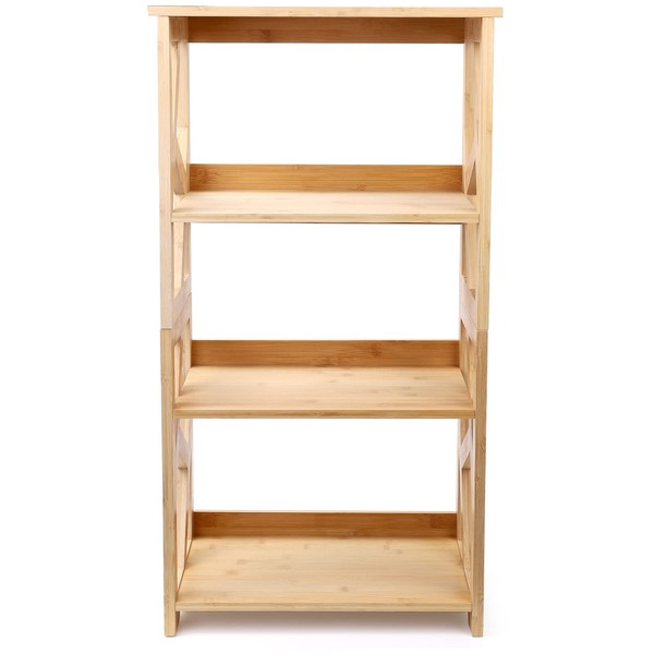 Hedume Hedume Bookcase, 3-Tier Open Shelf Bookcase, Small Bamboo Bookshelf,