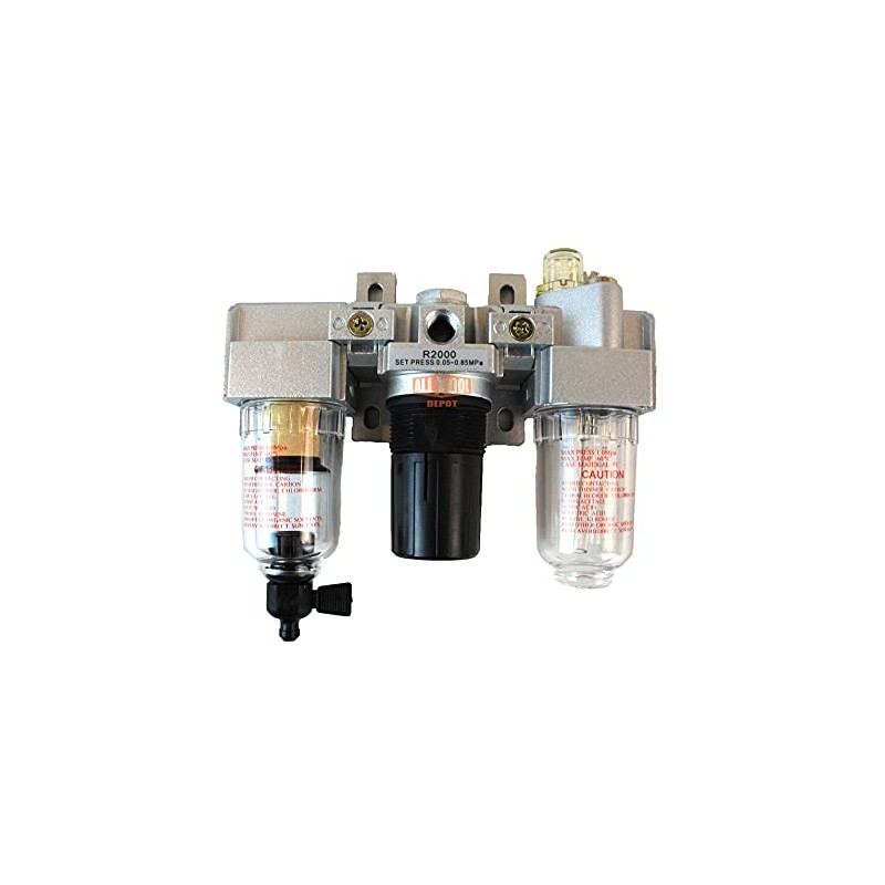 1/4" NPT Mini Compressed Air In Line Filter Regulator Lubricator