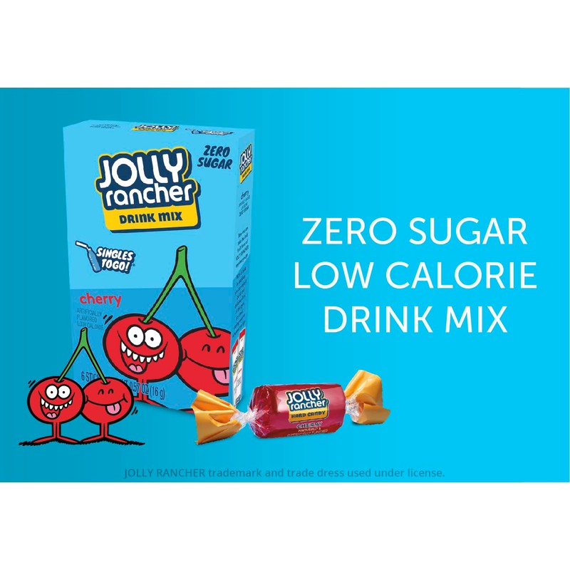 Jolly Rancher Singles To Go Drink Mix - Chery Flavored