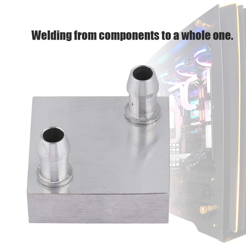 Water Cooling Copper Block, ASHATA 40x40mm Aluminum Alloy Water-Cooled Heat