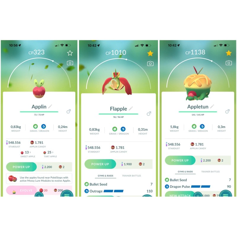 Pokémon Go | Applin, Appletun, Flapple | Trade 20k stardust