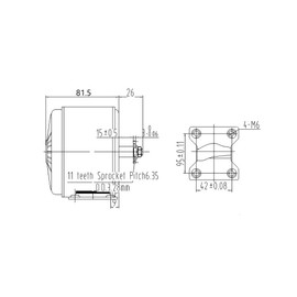 24V 250W 36V350W Electric Scooter Motor Electric Bicycle DIY 250W 350W Motor Engine High Speed Motor 11 Tooth 6mm Chain Sprocket (24V 250W)