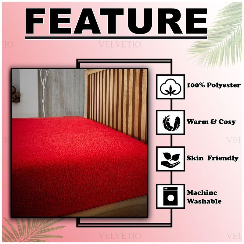 VELVETIO Easy Care Teddy Bear Deep Fitted Sheet, Super Soft