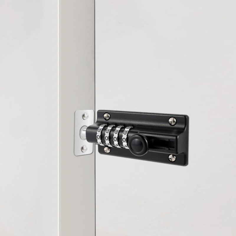 Combination Locking Bolt,Thickened Solid Zinc Alloy Combination Barrel Bolt,Safety Slide