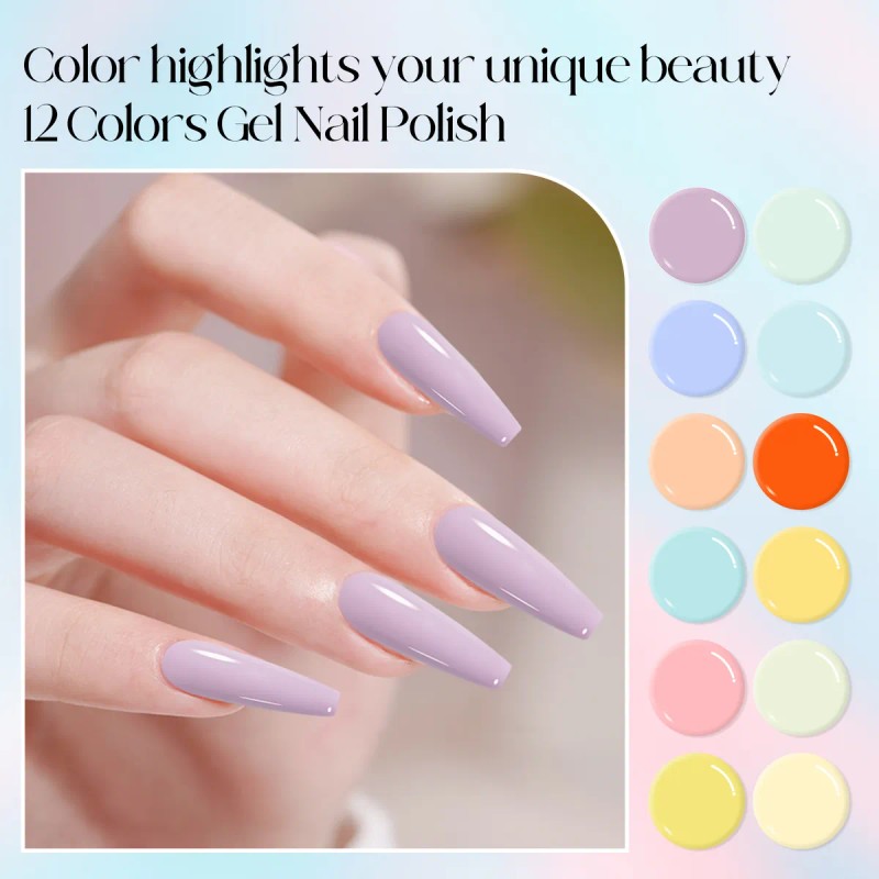 Geles Semipermanente Gama De Esmaltes Uñas Kit De 12 Geles