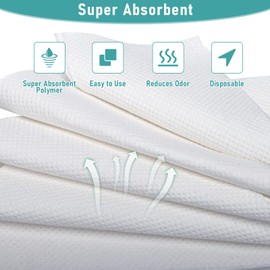 100 Count Super Absorbent Commode Pads, AHIER Disposable Bedside Absorbent Pad for Commode Liners, for Bedside Commode Liners, Adult Commode Chair, Portable Toilet Bag