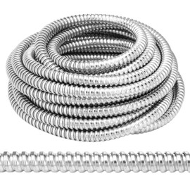 Yaocom Metal Flexible Conduit 50 ft Reduced Wall Flexible Conduit Galvanized Steel Outdoor Electrical Conduit for Greenfield Wiring (3/4 Inch)