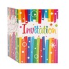 Rainbow Ribbons Birthday Invitations, Pack of 8